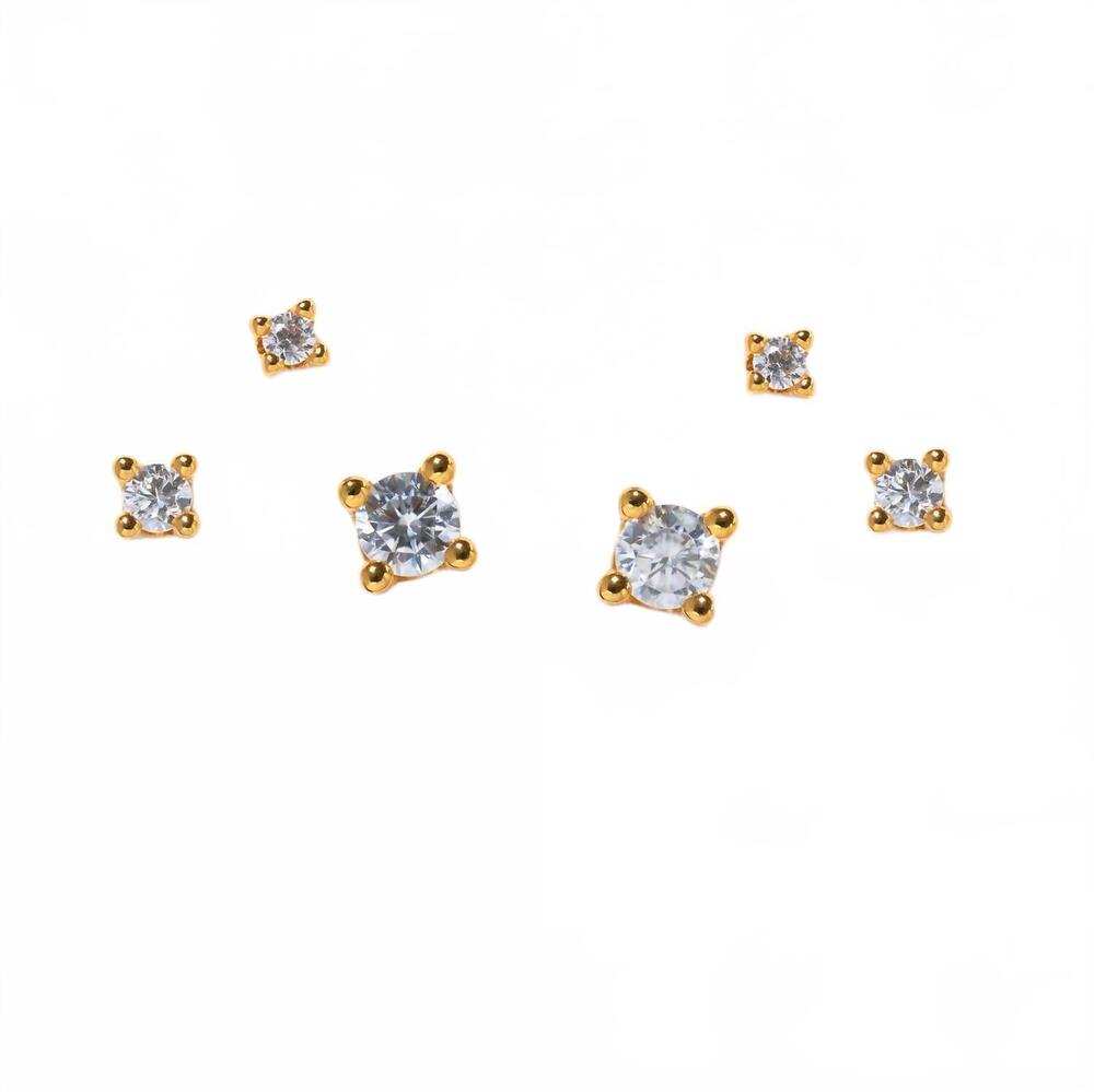 NEW GIRLS CREW women's classic radiance earring set in gold